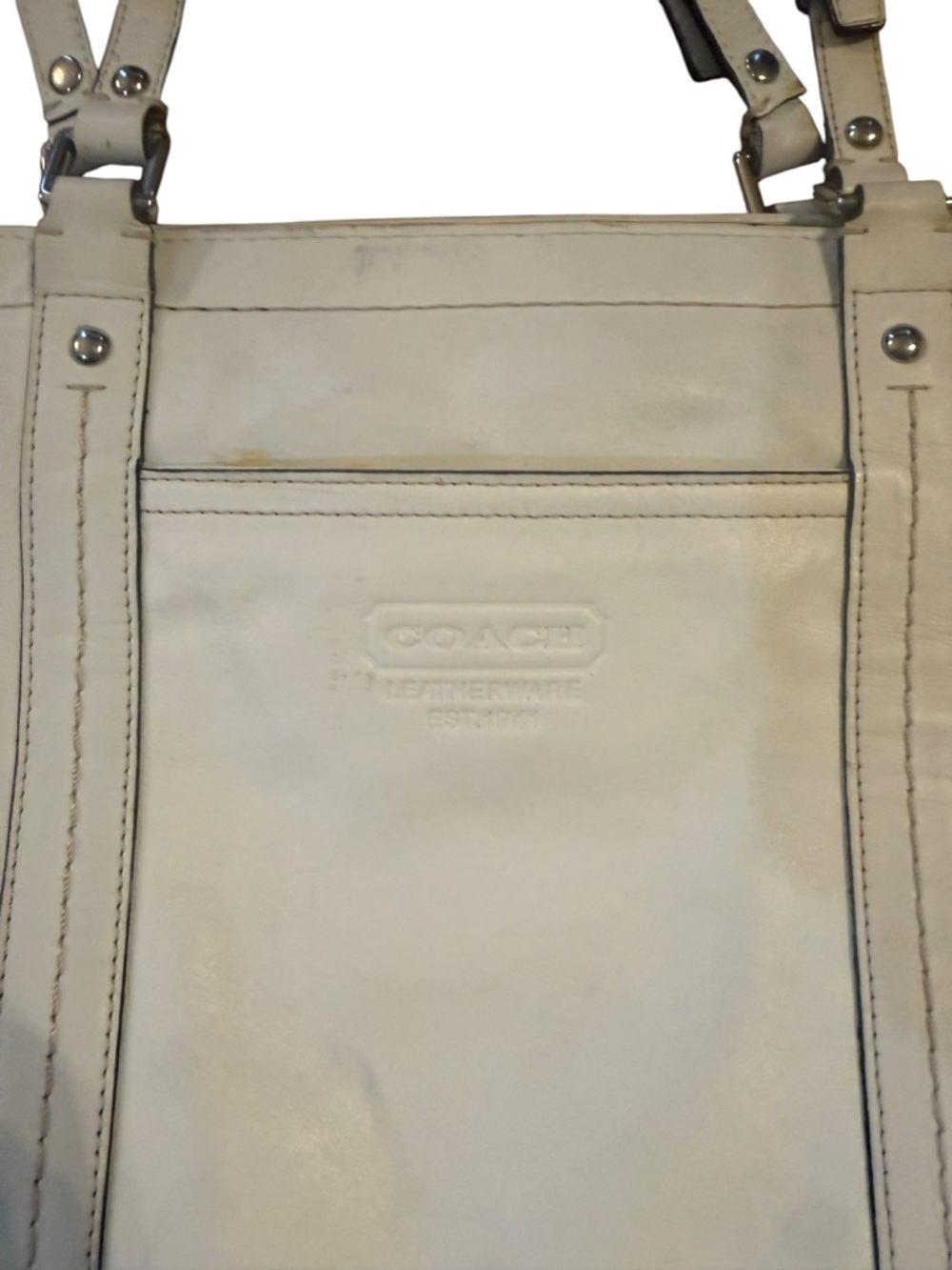 Coach Leather Tote Bag in Cream/white - Picture 3 of 11
